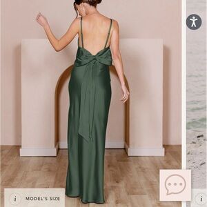 Revelry ‘Deep Olive’ bridesmaid dress.